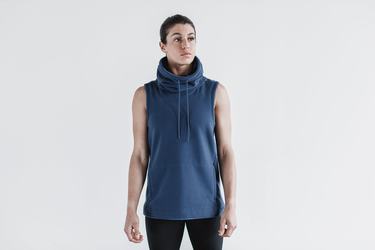 Nobull Arctic Sleeveless Cowl Women's Sweatshirts Grey Blue | Australia (GX3914)